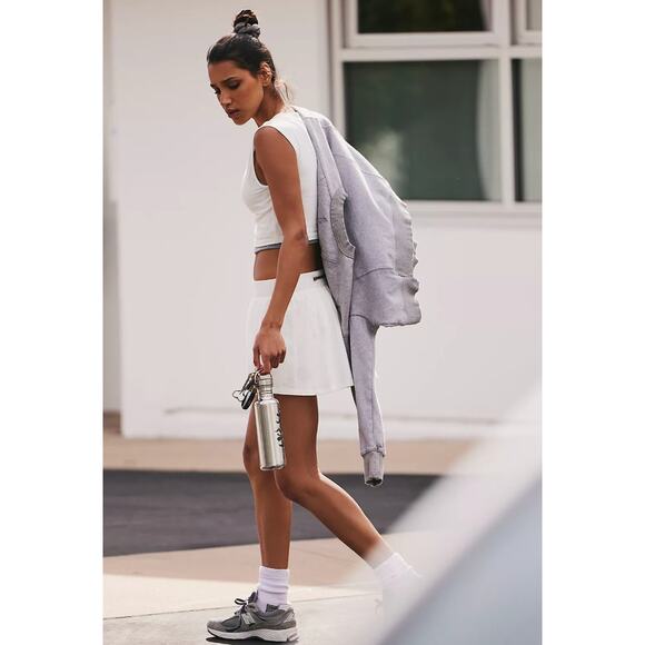 (L) NWT $70‎ Free People Hot Shot Skort Set White Size Large - Picture 5 of 6